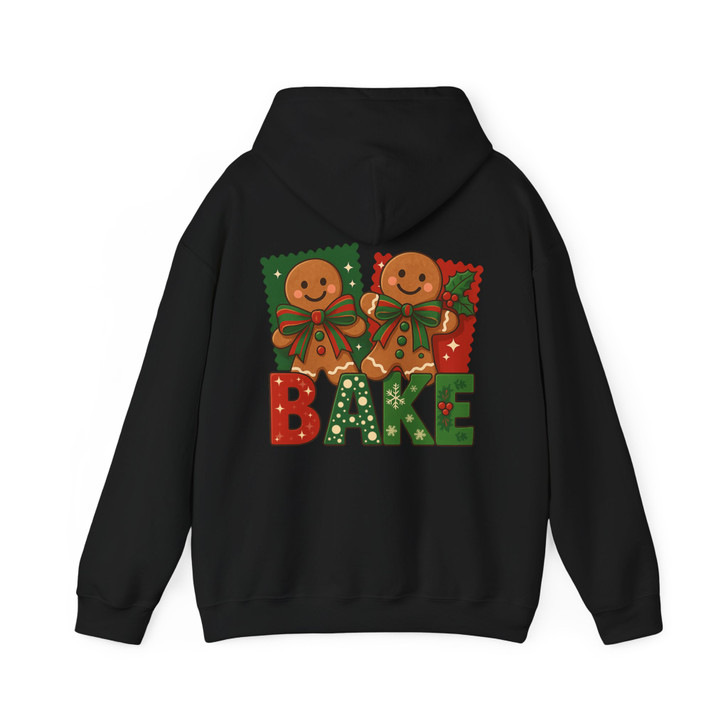 Brushstroke Gingerbread Coquette Bow Festive Baking Hoodie S-5XL