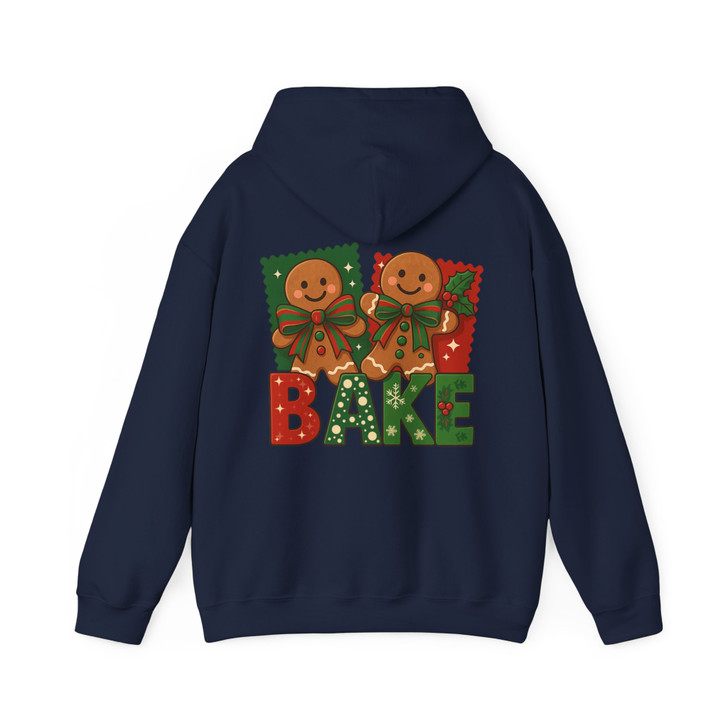 Brushstroke Gingerbread Coquette Bow Festive Baking Hoodie S-5XL