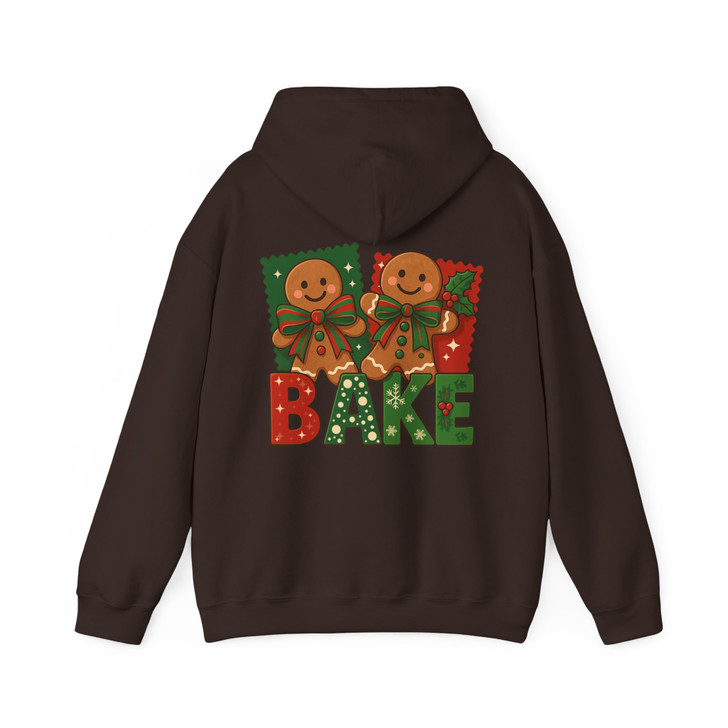 Brushstroke Gingerbread Coquette Bow Festive Baking Hoodie S-5XL