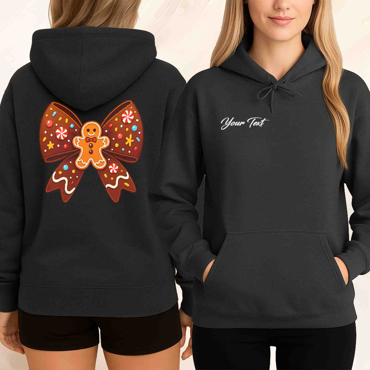 Gingerbread Bow Holiday Coquette Tee Hoodie S-5XL