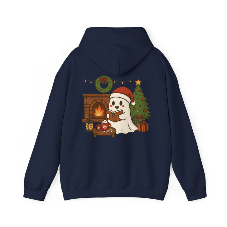 Holiday Ghost Spooky Season Book Lover Hoodie S-5XL