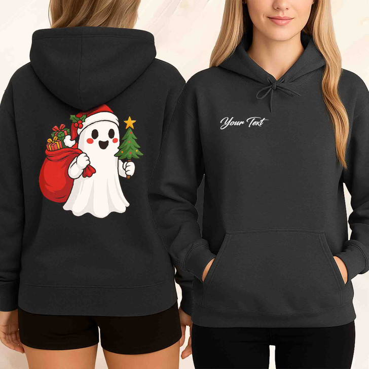 Santa Ghost Holiday Vibes Spooky Hoodie S-5XL