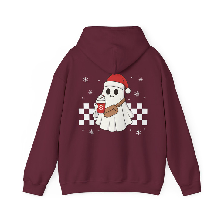 Santa Ghost Boo Xmas Cute Holiday Gift Hoodie S-5XL