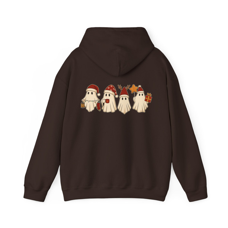 Retro Santa Ghost Cute Xmas Holiday Hoodie S-5XL