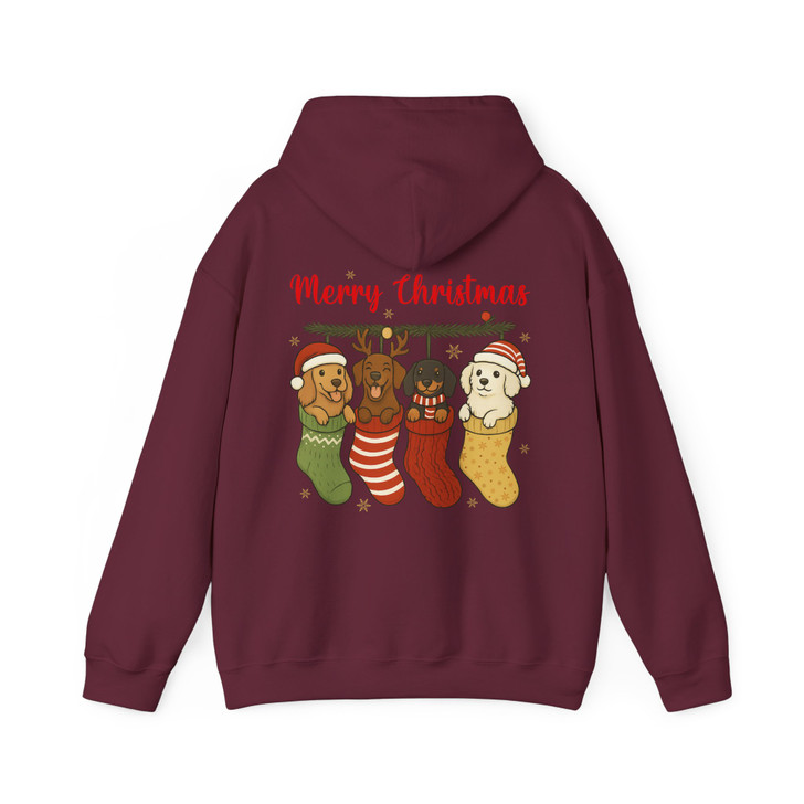 Basset Hound Christmas Santa Hat Funny Hoodie S-5XL