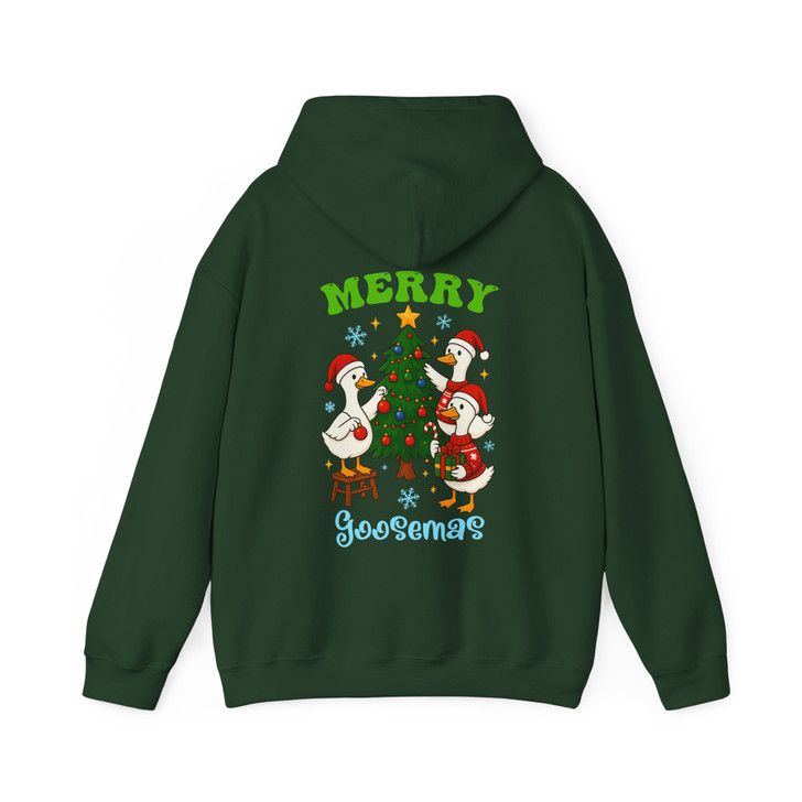 Merry Goosemas Retro Funny Santa Goose Hoodie S-5XL