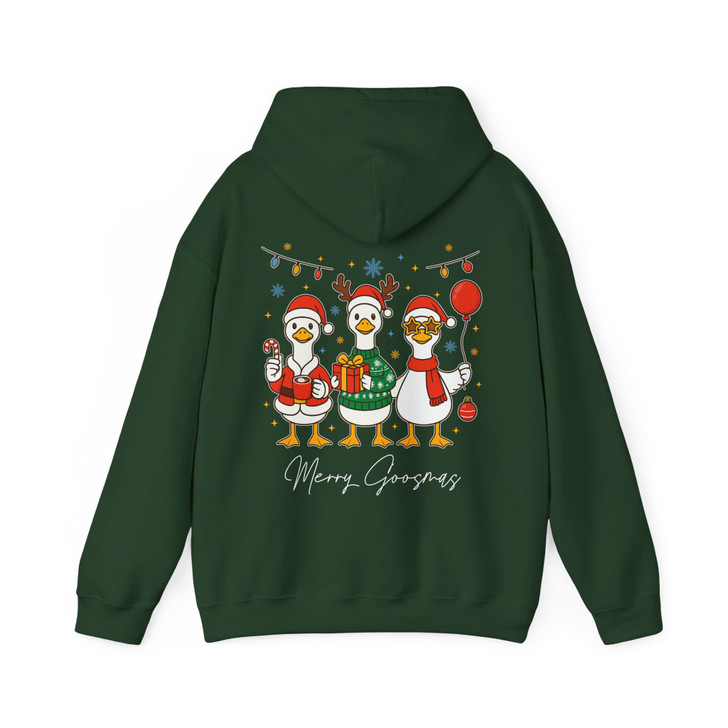 Merry Christmas Goose Santa Silly Preppy Funny Hoodie S-5XL