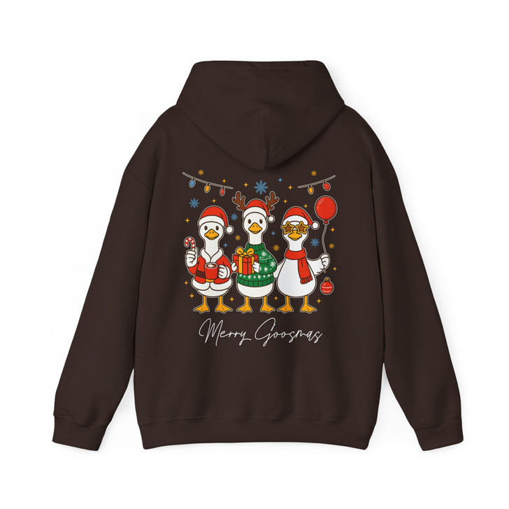 Merry Christmas Goose Santa Silly Preppy Funny Hoodie S-5XL