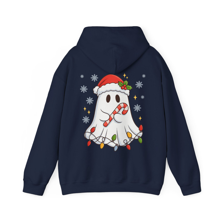 Christmas Ghost Tree Cake Funny Holiday Hoodie S-5XL