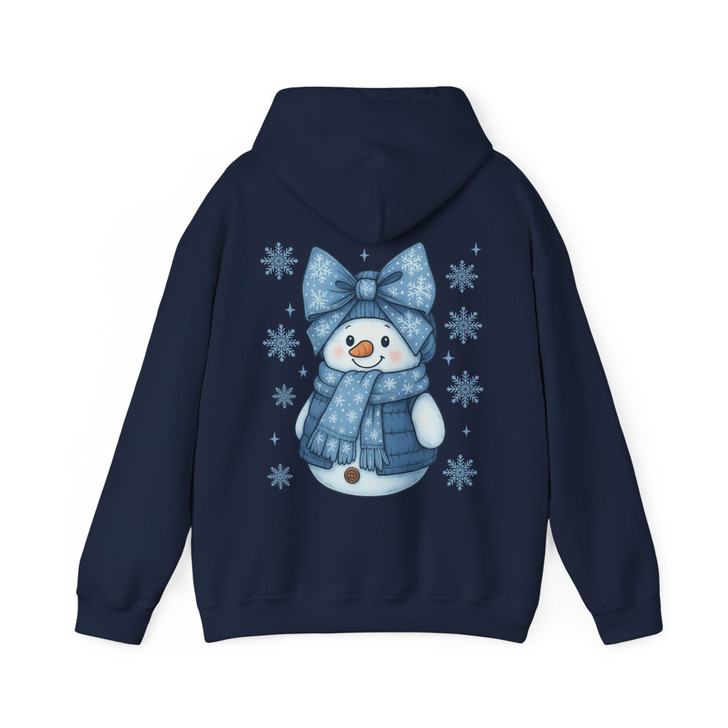 Denim Coquette Cottagecore Snowman Snowflake Retro Hoodie S-5XL