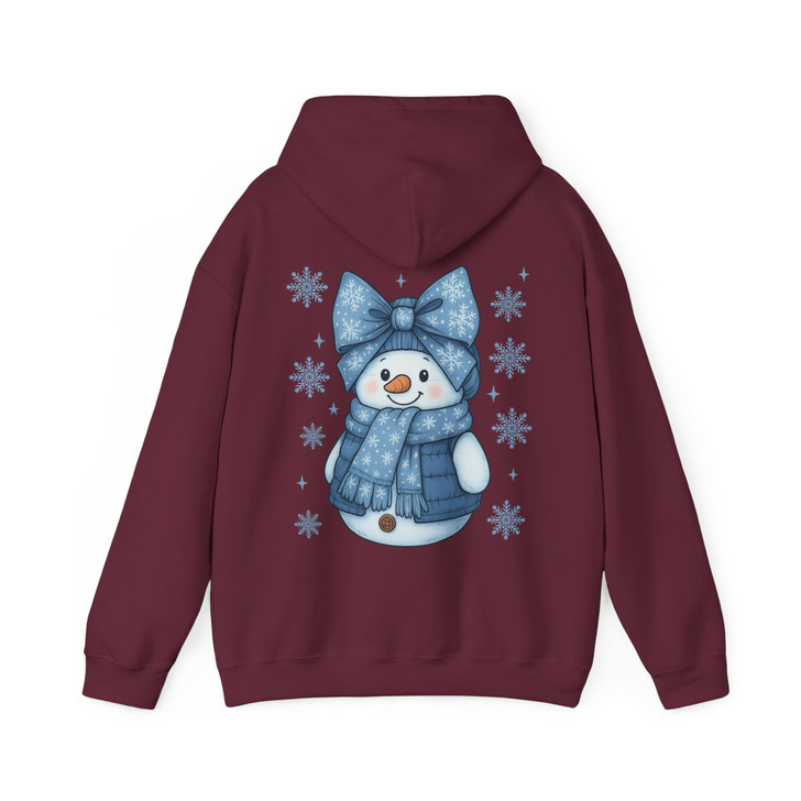 Denim Coquette Cottagecore Snowman Snowflake Retro Hoodie S-5XL