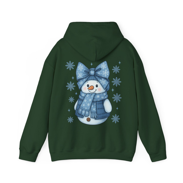 Denim Coquette Cottagecore Snowman Snowflake Retro Hoodie S-5XL