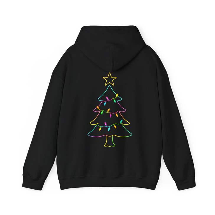 Neon Coquette Christmas Reindeer Colorful Bow Hoodie S-5XL