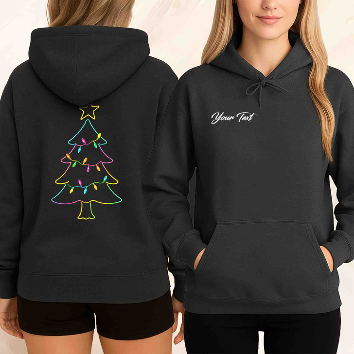 Neon Coquette Christmas Reindeer Colorful Bow Hoodie S-5XL