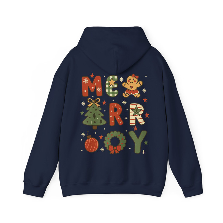 Preppy Merry Brushstroke Christmas Tree Retro Hoodie S-5XL