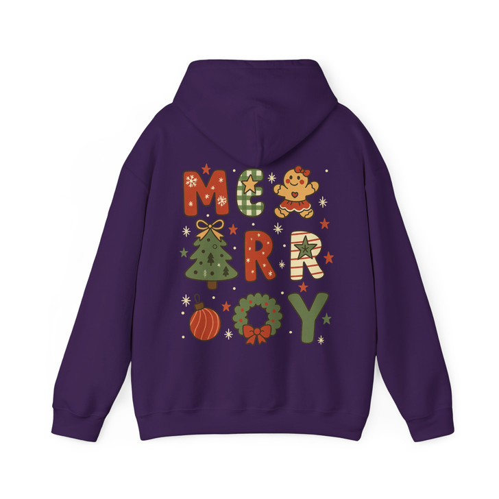 Preppy Merry Brushstroke Christmas Tree Retro Hoodie S-5XL