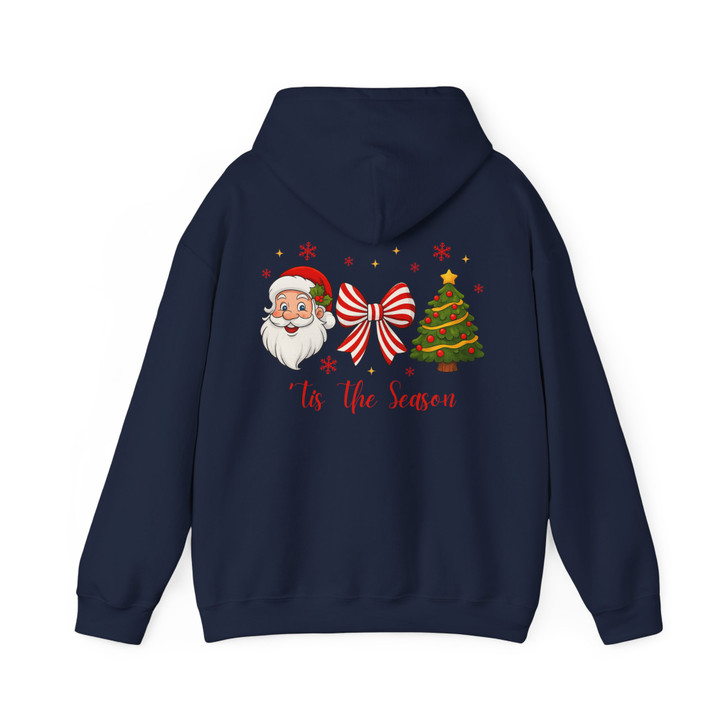 Santa Coquette Bow Candy Cane Christmas Holiday Hoodie S-5XL