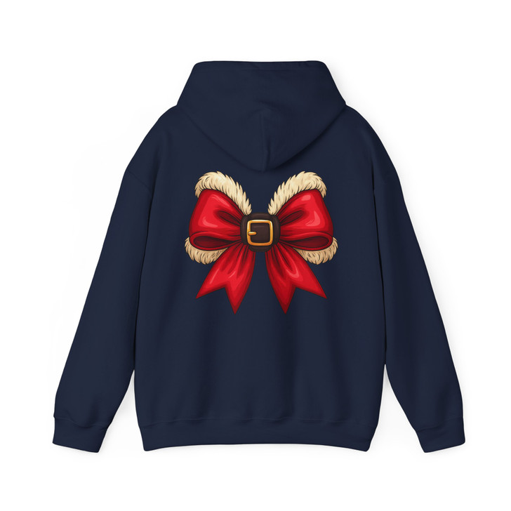 Santa Bow Christmas Coquette Holiday Design Hoodie S-5XL