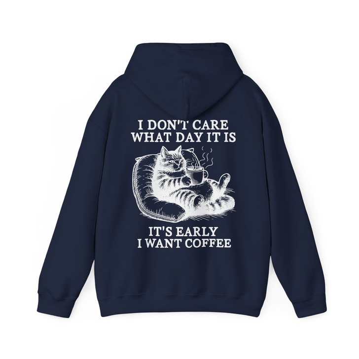Cat Coffee Retro Hoodie Adult Hoodie S-5XL
