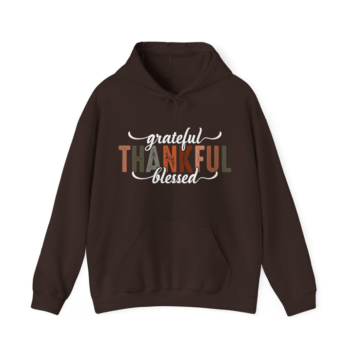 Thankful Grateful Blessed Hoodie Adult Hoodie S-5XL