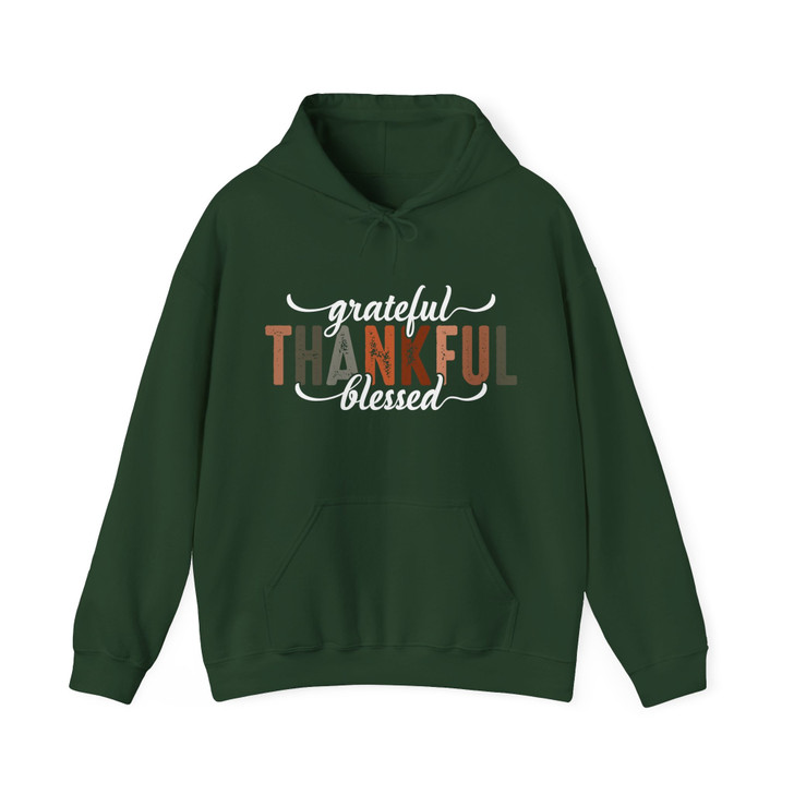 Thankful Grateful Blessed Hoodie Adult Hoodie S-5XL
