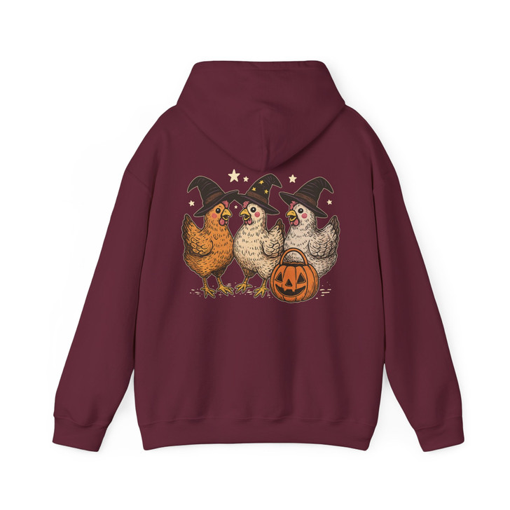 Pumpkin Chicken Retro Halloween Hoodie Adult Hoodie S-5XL