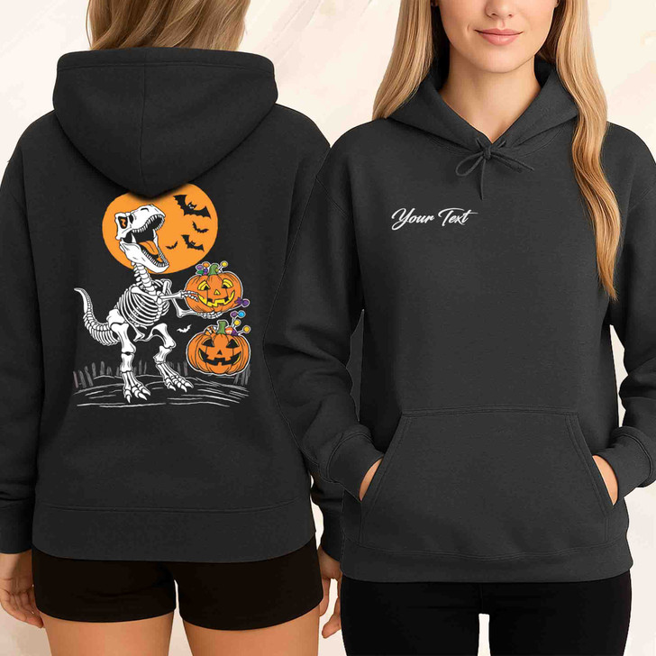 Halloween Cat And Pumpkin Hoodie Adult Hoodie S-5XL