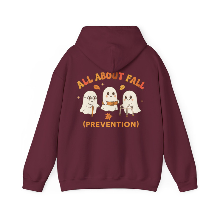 Ghost All About Fall Prevention Shirt Occupational Therapy Halloween Hoodie S-5XL