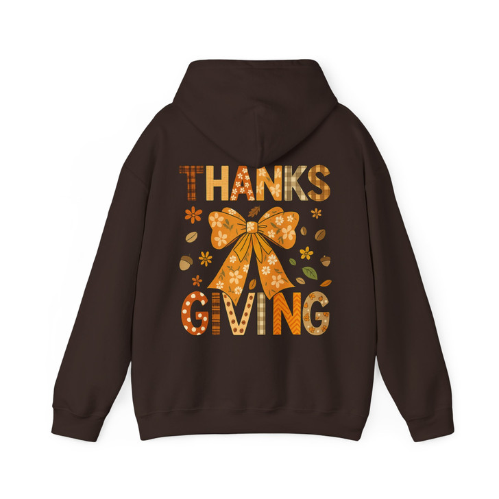 Thanksgiving Bow Shirt Cute Fall Family Matching Hoodie S-5XL