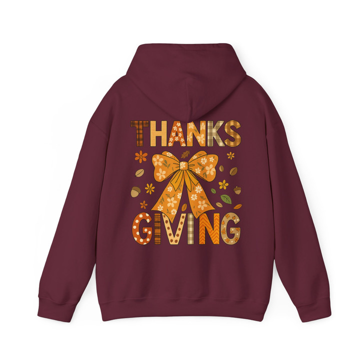 Thanksgiving Bow Shirt Cute Fall Family Matching Hoodie S-5XL
