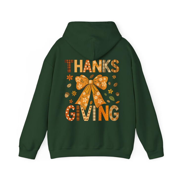 Thanksgiving Bow Shirt Cute Fall Family Matching Hoodie S-5XL