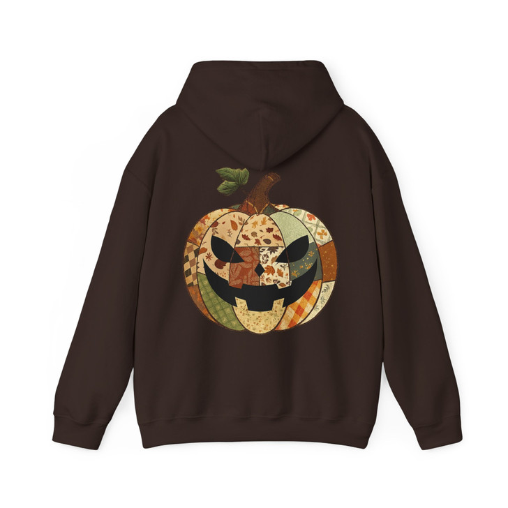 Retro Patchwork Halloween Pumpkin Hoodie Adult Hoodie S-5XL
