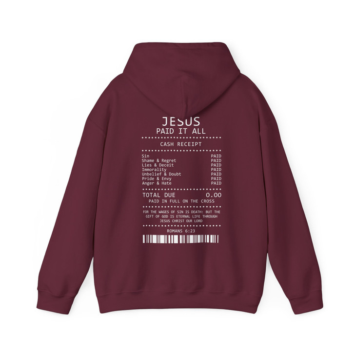 Jesus Paid It All Shirt Christian Worship Jesus Loves Me Hoodie S-5XL