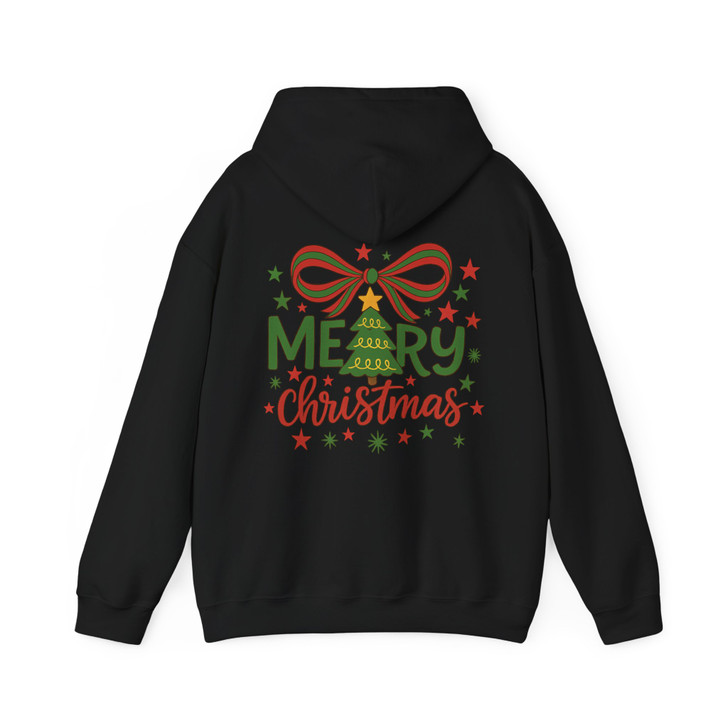 Pink Bow Christmas Tree Cozy Holiday Crewneck Hoodie S-5XL