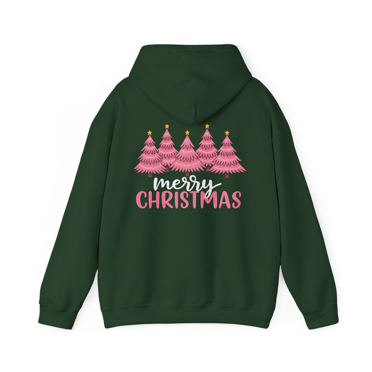 Pink Christmas Tree Cozy Winter Holiday Hoodie S-5XL