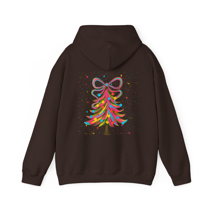 Colorful Christmas Tree Cozy Winter Holiday Hoodie S-5XL