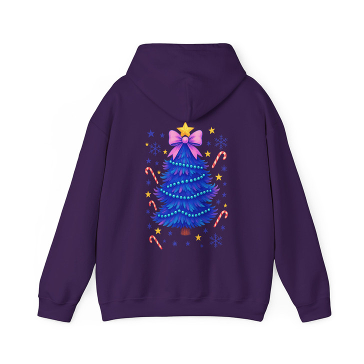 Glitter Coquette Christmas Tree Colorful Holiday Hoodie S-5XL