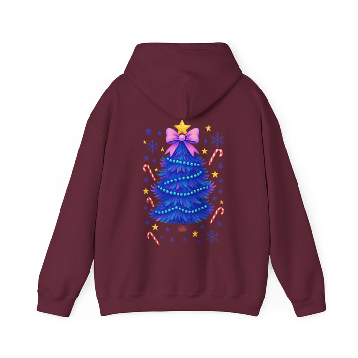 Glitter Coquette Christmas Tree Colorful Holiday Hoodie S-5XL