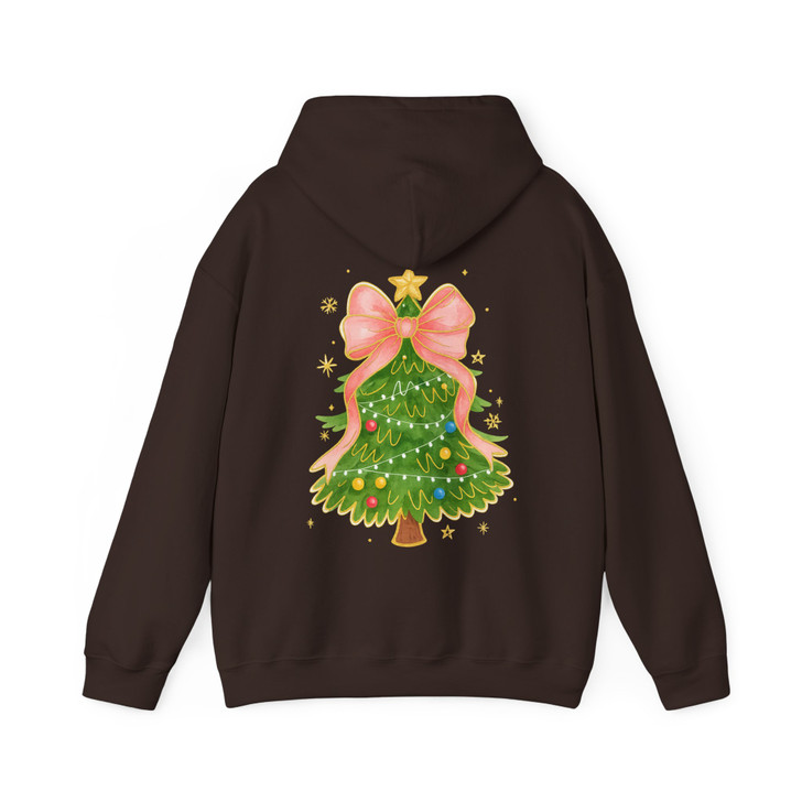 Coquette Christmas Tree Bow Festive Holiday Crewneck Hoodie S-5XL