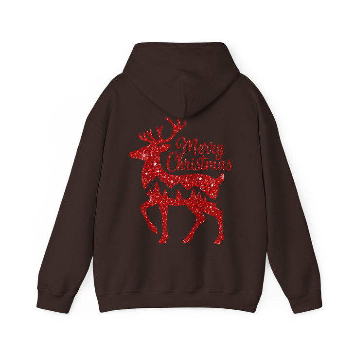 Cozy Winter Holiday Reindeer Graphic Christmas Hoodie S-5XL