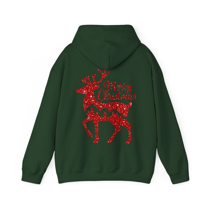 Cozy Winter Holiday Reindeer Graphic Christmas Hoodie S-5XL