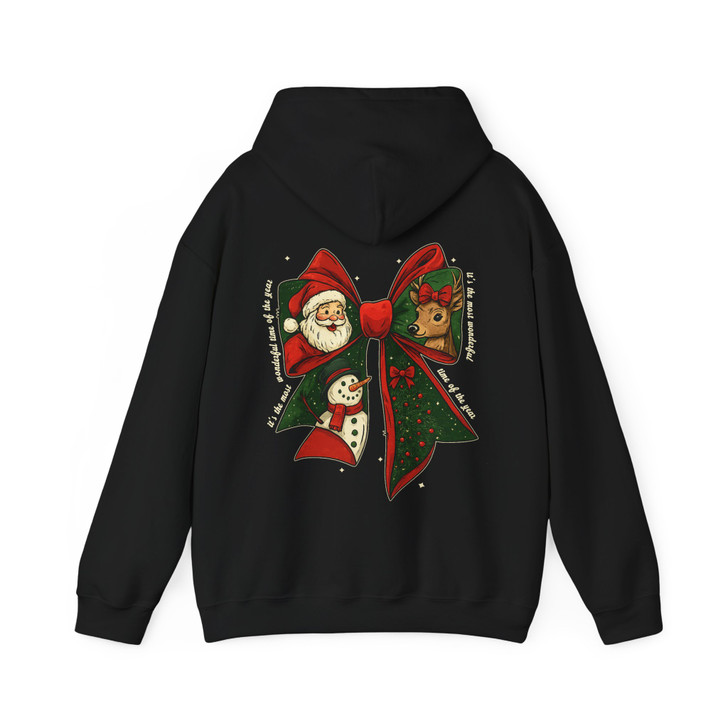 Festive Coquette Holiday Snowman Reindeer Winter Hoodie S-5XL