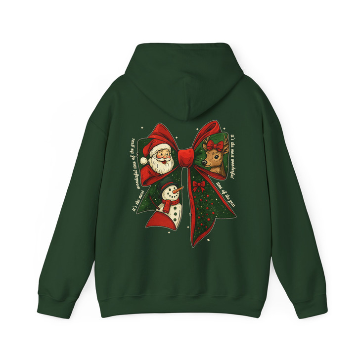 Festive Coquette Holiday Snowman Reindeer Winter Hoodie S-5XL