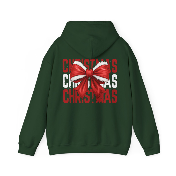 Festive Coquette Holiday Family Matching Cozy Christmas Hoodie S-5XL