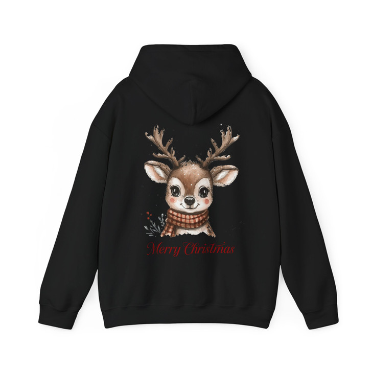 Festive Reindeer Holiday Cozy Winter Crewneck Hoodie S-5XL