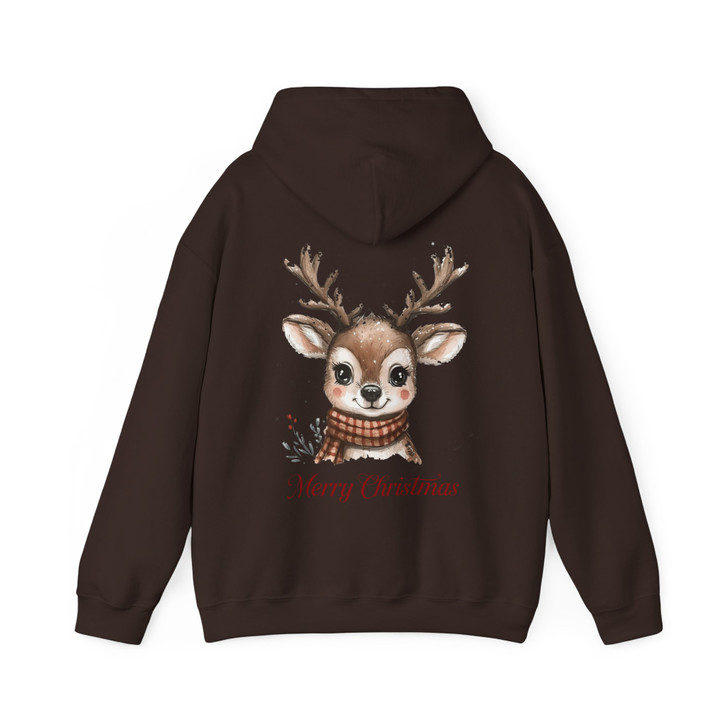 Festive Reindeer Holiday Cozy Winter Crewneck Hoodie S-5XL