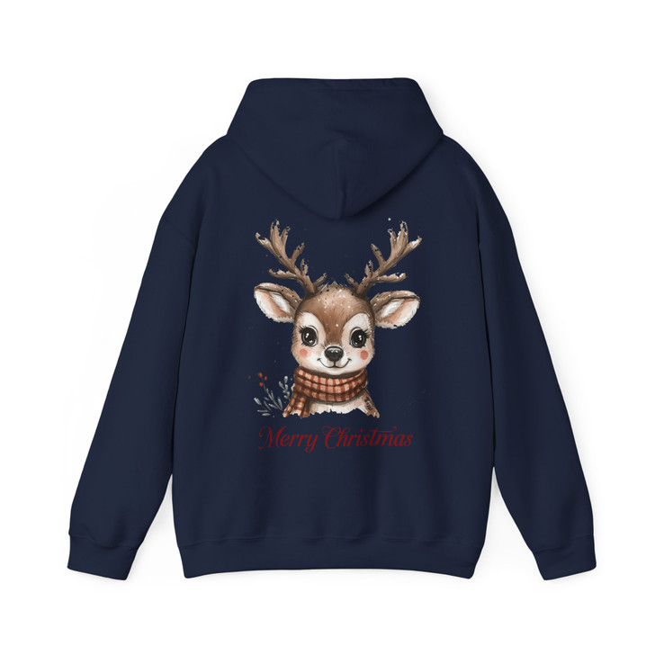 Festive Reindeer Holiday Cozy Winter Crewneck Hoodie S-5XL