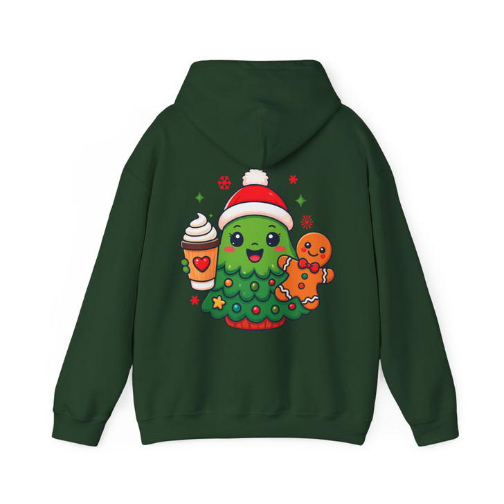 Festive Holiday Cute Christmas Tree Crewneck Hoodie S-5XL