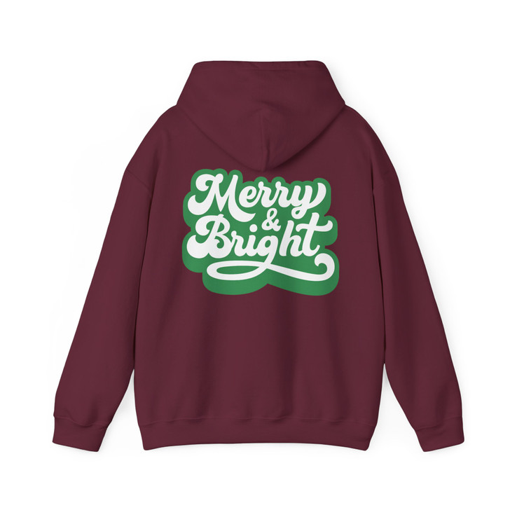 Festive Merry and Bright Christmas Crewneck Hoodie S-5XL