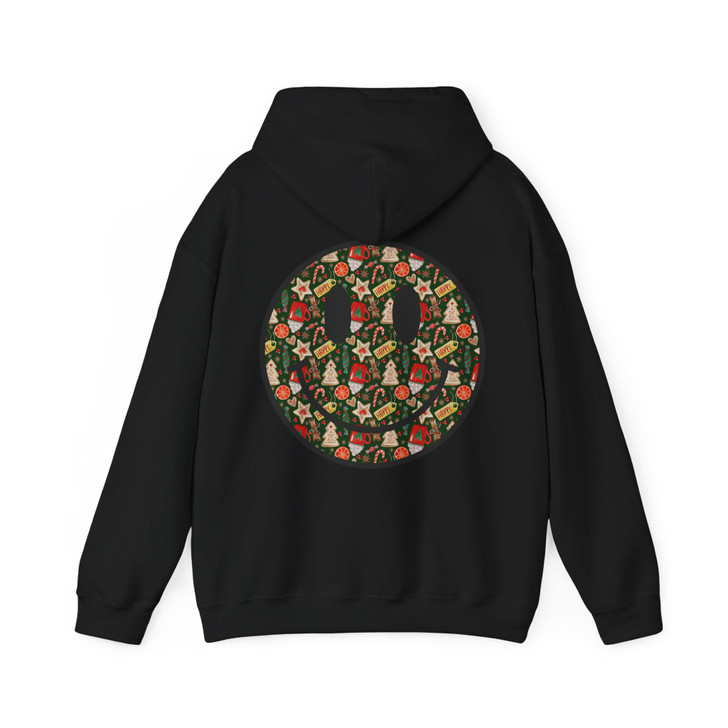 Festive Smiley Holiday Christmas Crewneck Hoodie S-5XL